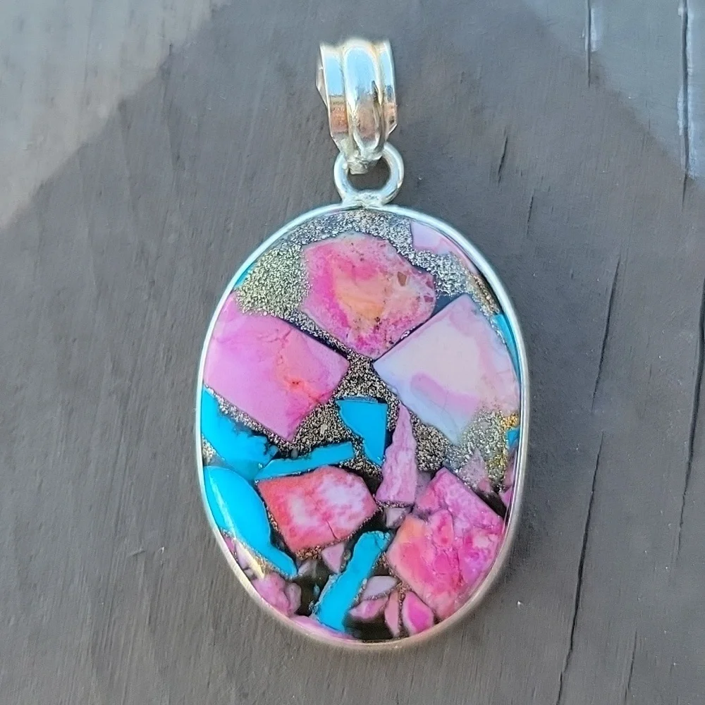Turquoise & Spiny Oyster Pendant